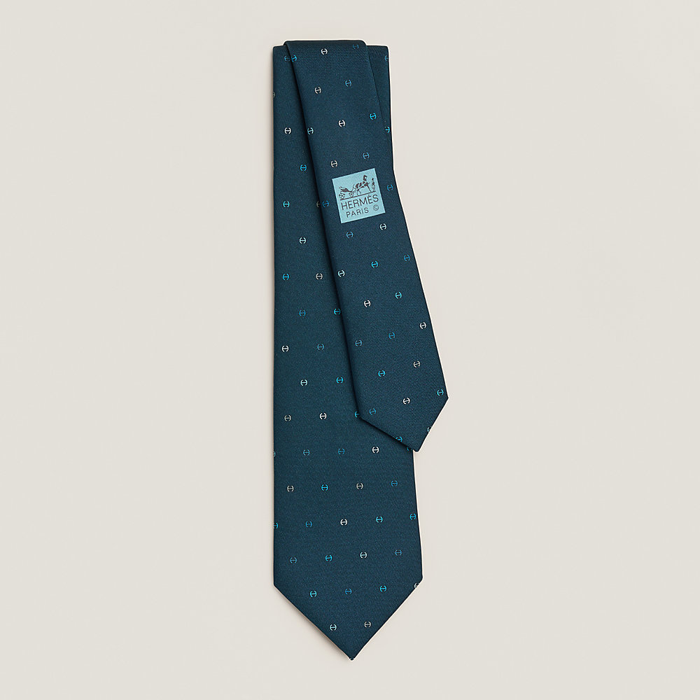 H Tonneau tie - Blue | Hermès USA